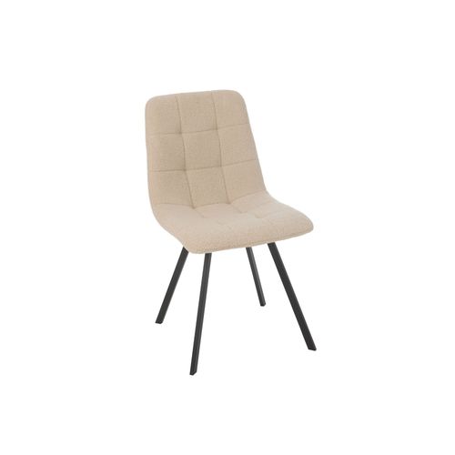 Chaises En Métal Noir Et Tissu Bouclette (lot De 2) - Olivia