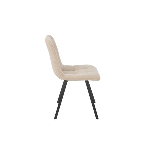 Chaises En Métal Noir Et Tissu Bouclette (lot De 2) - Olivia