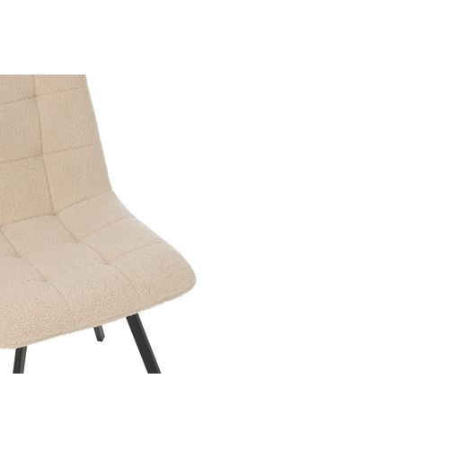 Chaises En Métal Noir Et Tissu Bouclette (lot De 2) - Olivia
