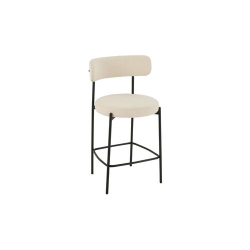 Chaises De Bar En Métal Noir Et Bouclette (lot De 2) - Gerda