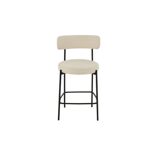 Chaises De Bar En Métal Noir Et Bouclette (lot De 2) - Gerda