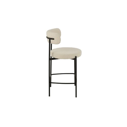 Chaises De Bar En Métal Noir Et Bouclette (lot De 2) - Gerda