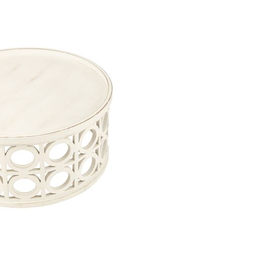 Table Basse Ronde Sculptée En Bois D78 - Cahuita