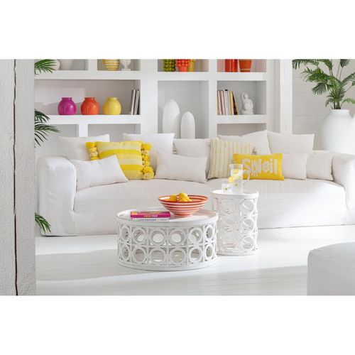 Table Basse Ronde Sculptée En Bois D78 - Cahuita