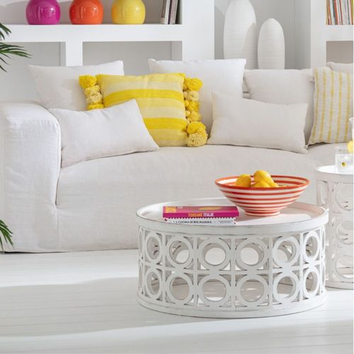 Table Basse Ronde Sculptée En Bois D78 - Cahuita