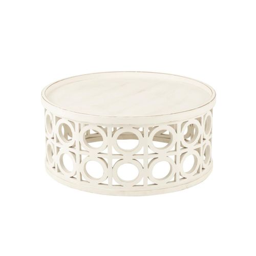 Table Basse Ronde Sculptée En Bois D78 - Cahuita