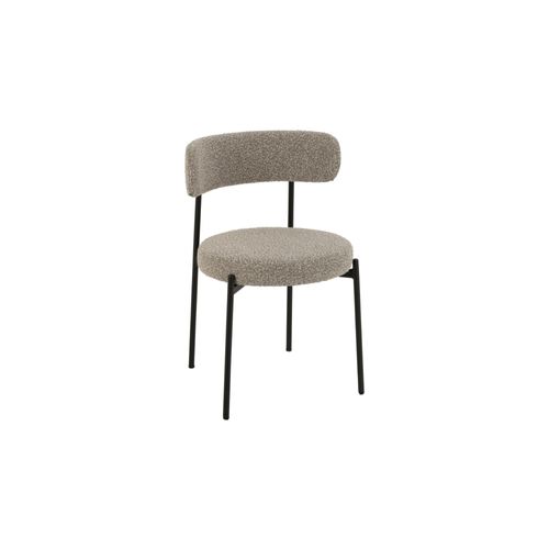 Chaises Design En Métal Noir Et Bouclette (lot De 2) - Gerda