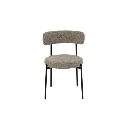 Chaises Design En Métal Noir Et Bouclette (lot De 2) - Gerda