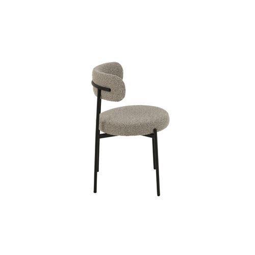 Chaises Design En Métal Noir Et Bouclette (lot De 2) - Gerda
