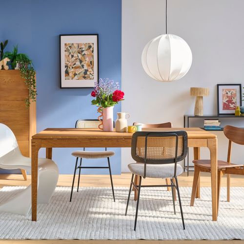 Table Rectangulaire Extensible Bois Finition Noyer L156/230 10 Places - Bonie