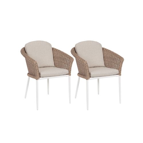 Fauteuils De Jardin Tressés Et Hydrofuges Beiges (lot De 2) - Avea