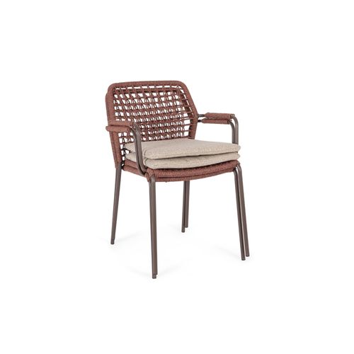 Chaises De Jardin à Accoudoirs Et Coussin (lot De 4) - Palma
