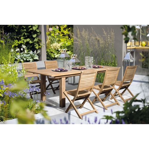 Table De Jardin Extensible En Teck L180/240 10 Places - Bolonia