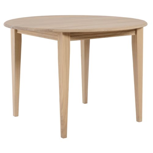Table Ronde Extensible Chêne Blanchi 4/6 Places D115 Pieds Fuseau - Victoria