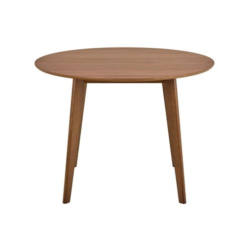 Table à Manger Ronde En Bois D105 Noyer 4 Places - Leta