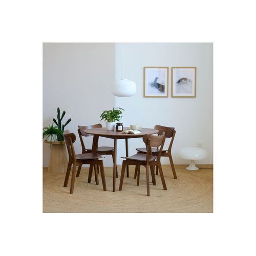 Chaise Scandinave En Bois Finition Noyer (lot De 2) - Leta