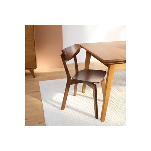 Chaise Scandinave En Bois Finition Noyer (lot De 2) - Leta