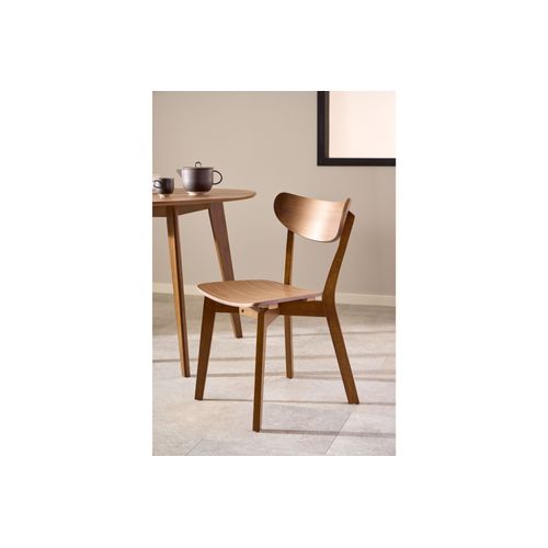 Chaise Scandinave En Bois Finition Noyer (lot De 2) - Leta