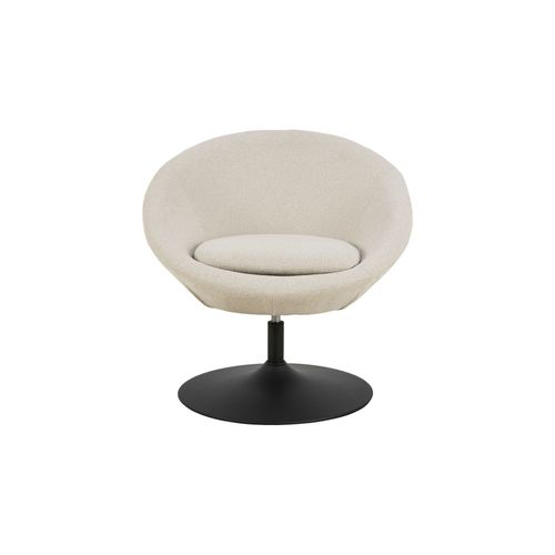 Fauteuil Rond Organique Pivotant En Tissu Beige - Nael