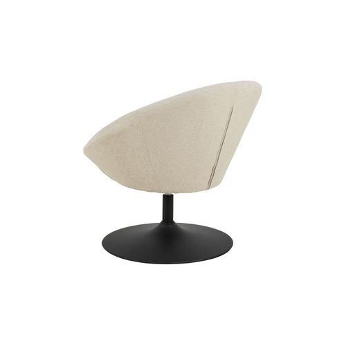 Fauteuil Rond Organique Pivotant En Tissu Beige - Nael