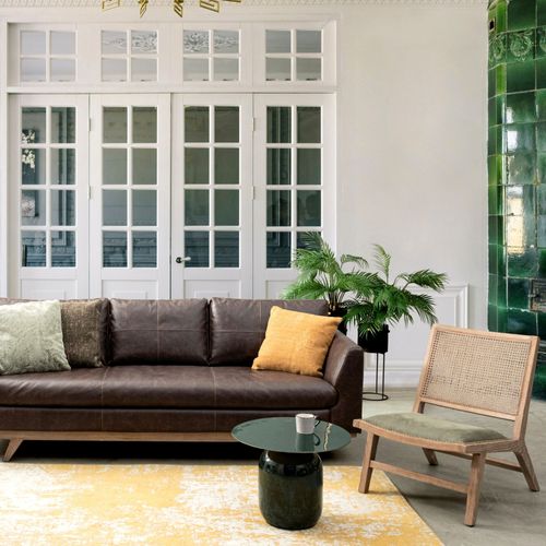 Bout De Canapé Rond En Métal Émaillé Vert D50 - Manila