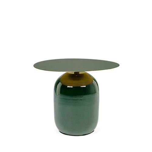 Bout De Canapé Rond En Métal Émaillé Vert D50 - Manila