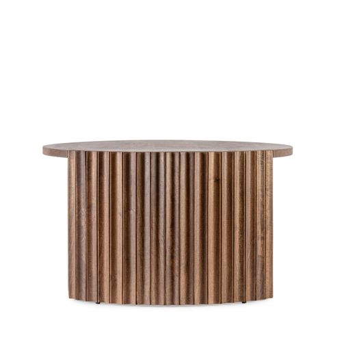 Table Basse Ronde En Manguier Brun Contemporaine D80 - Agra