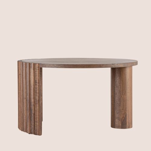 Table Basse Ronde En Manguier Brun Contemporaine D80 - Agra