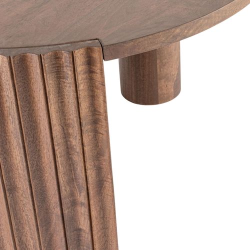 Table Basse Ronde En Manguier Brun Contemporaine D80 - Agra