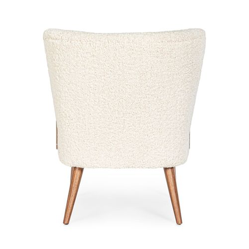 Fauteuil Crapaud à Accoudoirs En Tissu Peluche - Jim