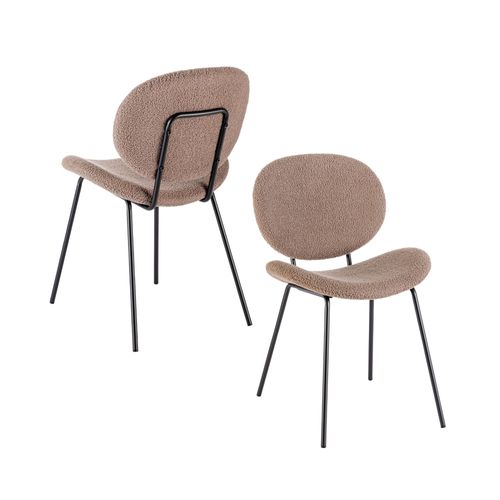 Chaises De Salle à Manger Design En Tissu Bouclette (lot De 2) - Kim