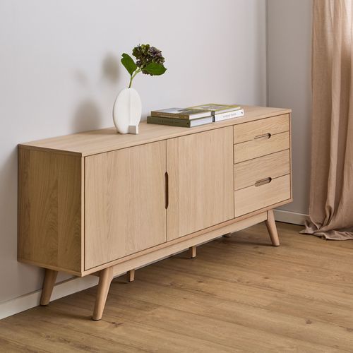 Buffet En Bois Blanchi 2 Portes 4 Tiroirs L180 - Martine