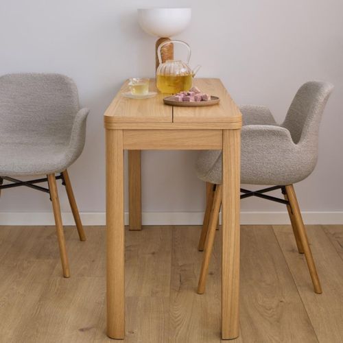 Table Rectangulaire à Volets Chêne Clair 2/4 Places L120 - Mila