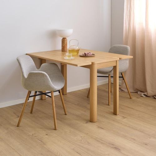 Table Rectangulaire à Volets Chêne Clair 2/4 Places L120 - Mila