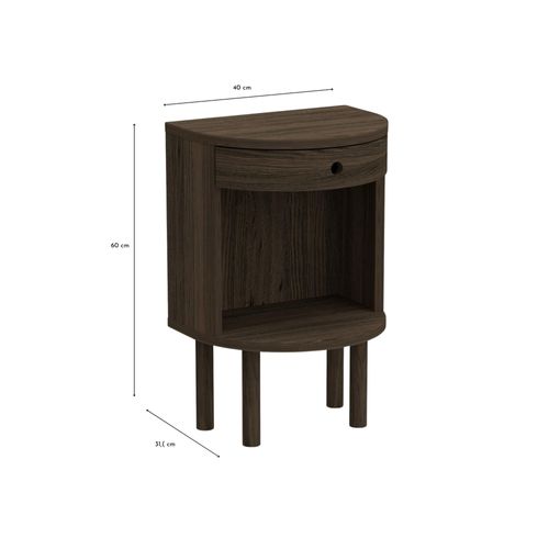 Table De Chevet Demi-cercle 1 Tiroir 1 Niche - Macon