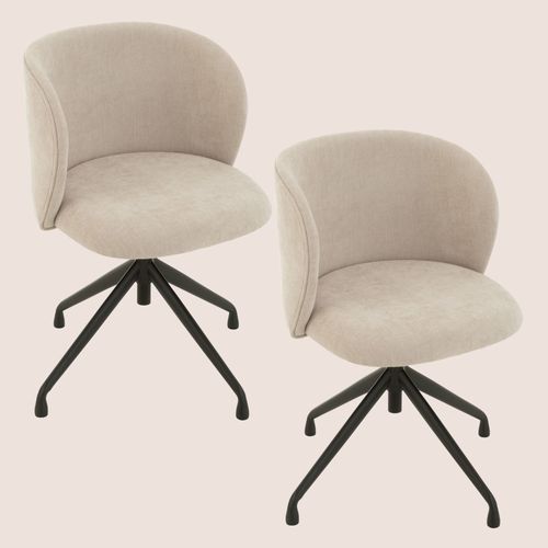 Chaises Pivotantes Réglables En Hauteur En Tissu (lot De 2) - Mia