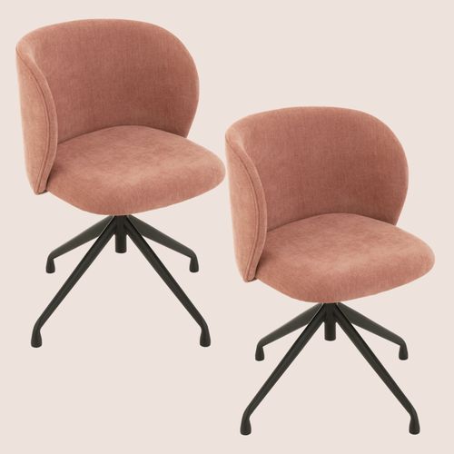 Chaises Pivotantes Réglables En Hauteur En Tissu (lot De 2) - Mia