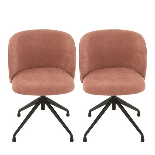 Chaises Pivotantes Réglables En Hauteur En Tissu (lot De 2) - Mia