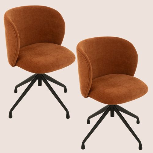Chaises Pivotantes Réglables En Hauteur En Tissu (lot De 2) - Mia