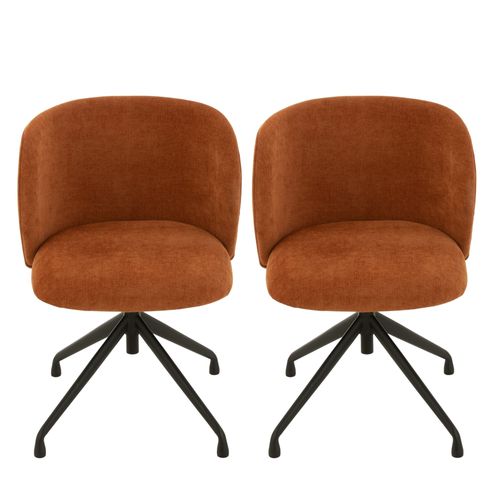 Chaises Pivotantes Réglables En Hauteur En Tissu (lot De 2) - Mia
