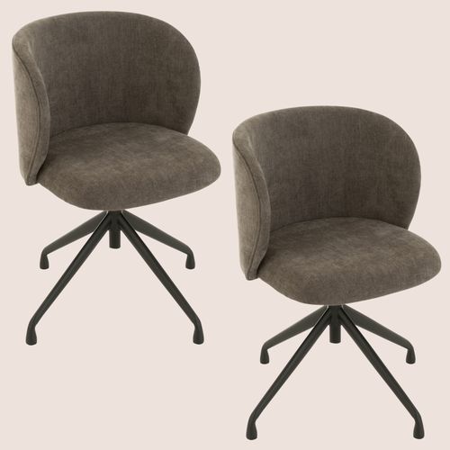 Chaises Pivotantes Réglables En Hauteur En Tissu (lot De 2) - Mia