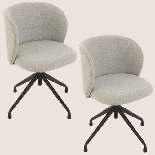 Chaises Pivotantes Réglables En Hauteur En Lin (lot De 2) - Mia