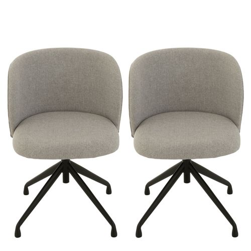 Chaises Pivotantes Réglables En Hauteur En Lin (lot De 2) - Mia