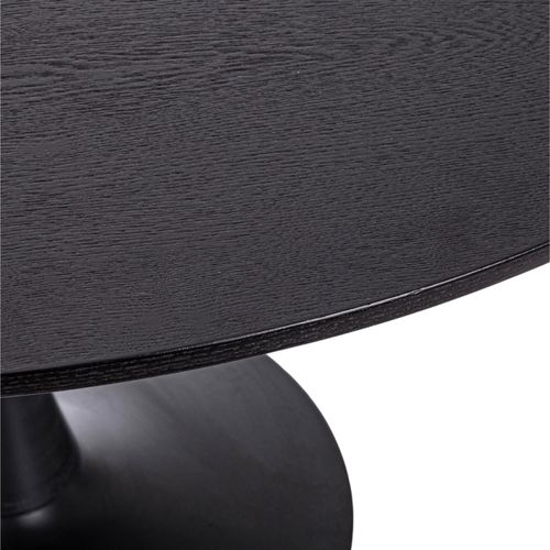 Table à Manger Ronde Tulipe En Métal Noir L120 4 Places - Blossom