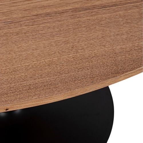 Table à Manger Ronde Tulipe En Métal Noir L120 4 Places - Blossom