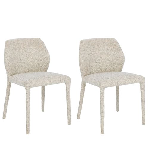 Chaises De Salle à Manger En Tissu Moucheté Beige (lot De 2) - Lily