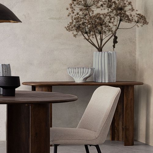 Console Ovale En Manguier Japandi L147 - Naples