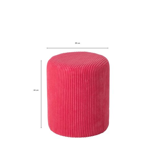 Poufs Tabourets Ronds En Velours Côtelé (lot De 2) - Charlise