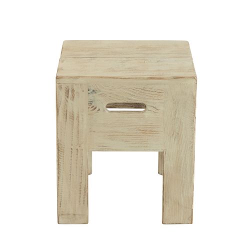 Tabourets En Bois Massif Carrés (lot De 2) - Terra