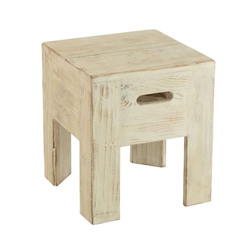 Tabourets En Bois Massif Carrés (lot De 2) - Terra